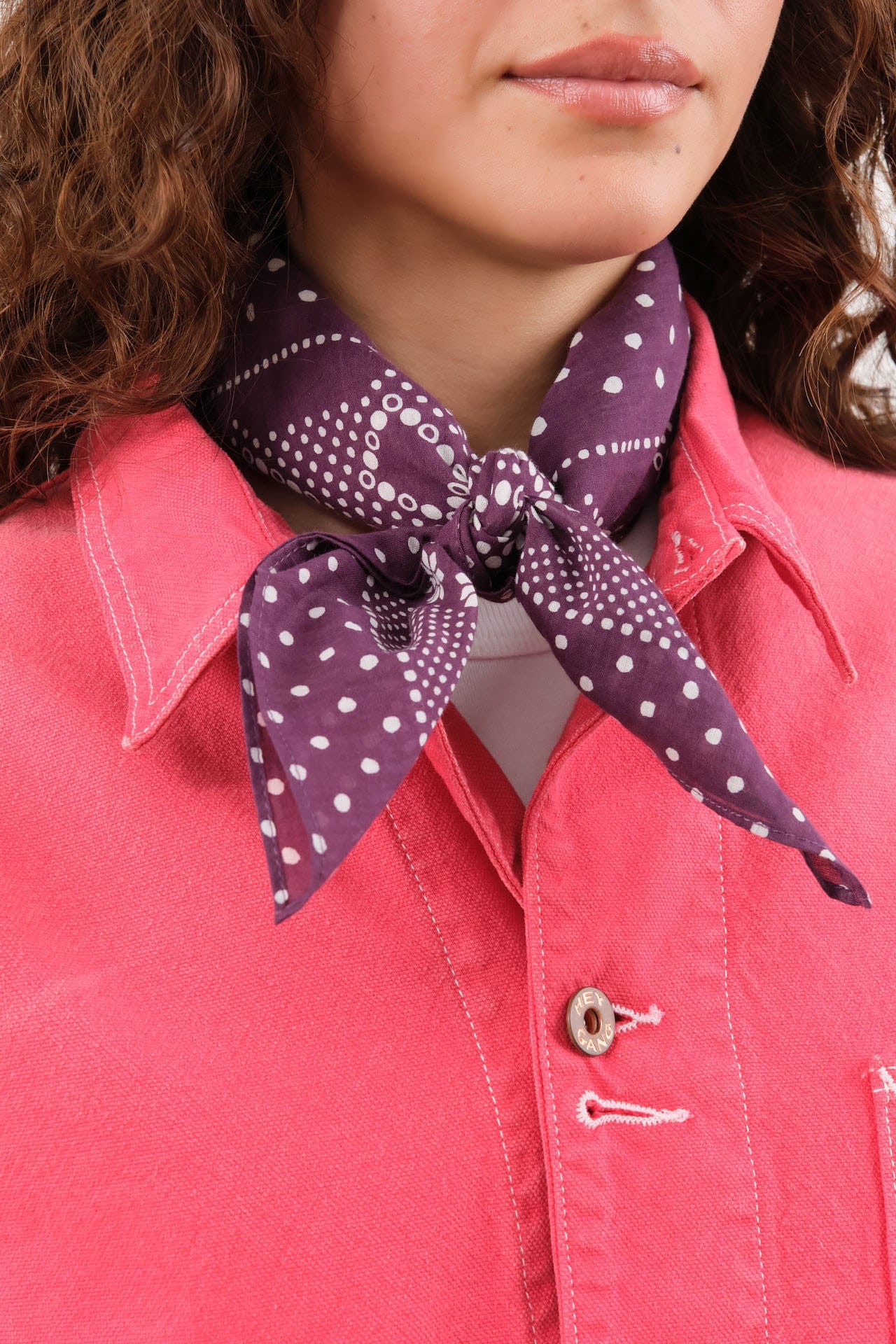 Last Chance Textiles Accessories Scarves Cotton Daisy Bandana Plum