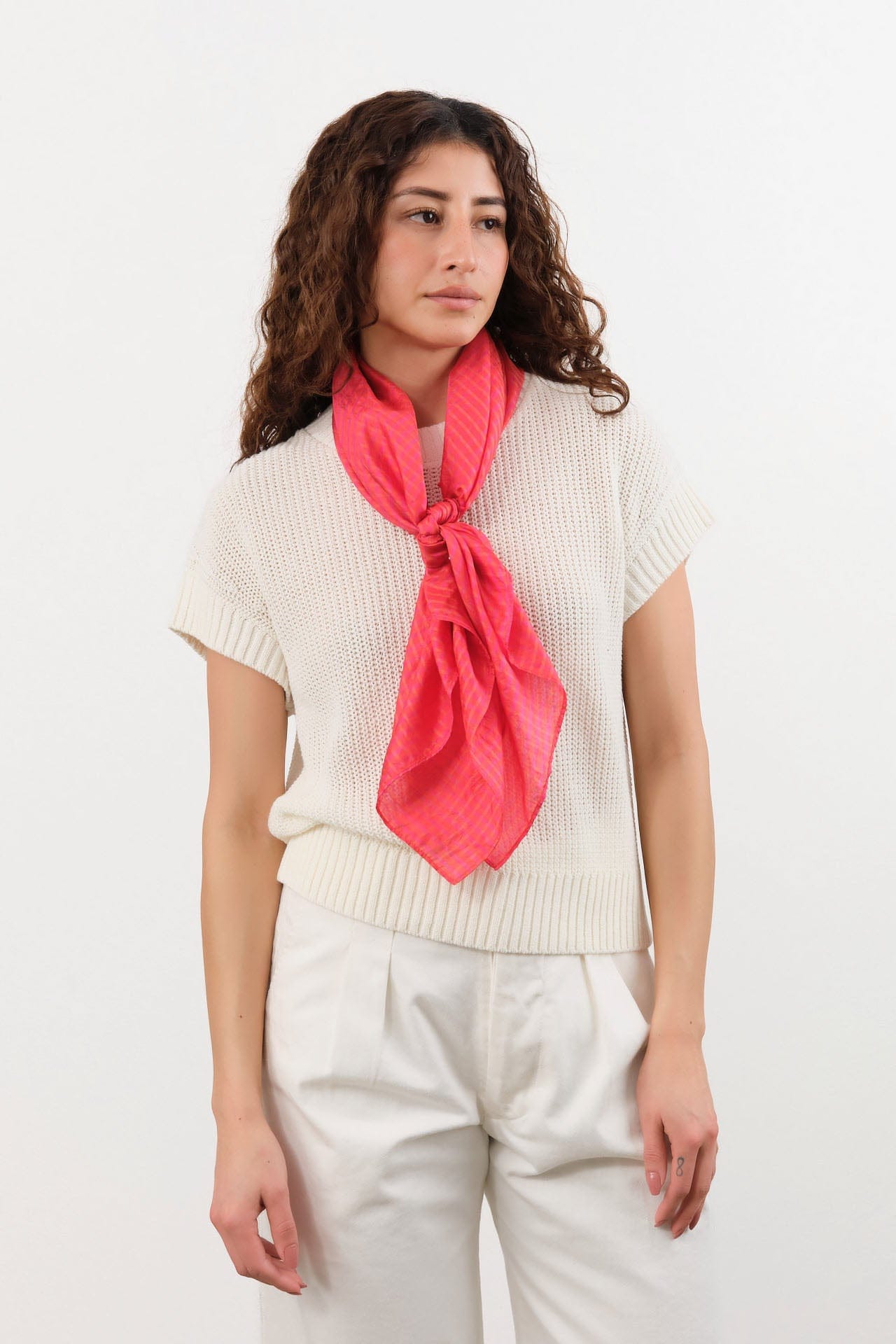 Last Chance Textiles Accessories Scarves Light Silk Cowboy Scarf in Janie in Hot Tamale Janie in Hot Tamale