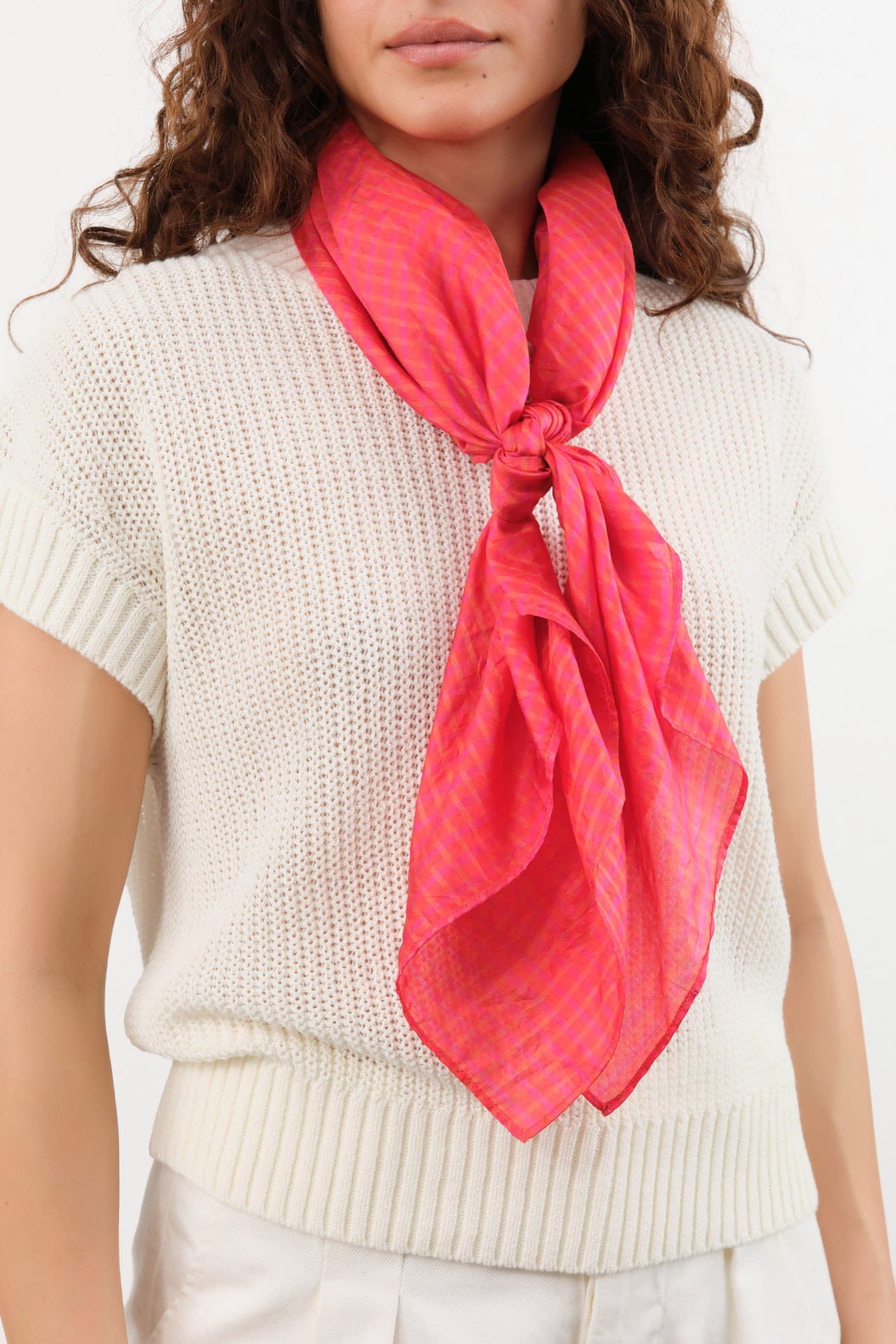 Last Chance Textiles Accessories Scarves Light Silk Cowboy Scarf in Janie in Hot Tamale Janie in Hot Tamale