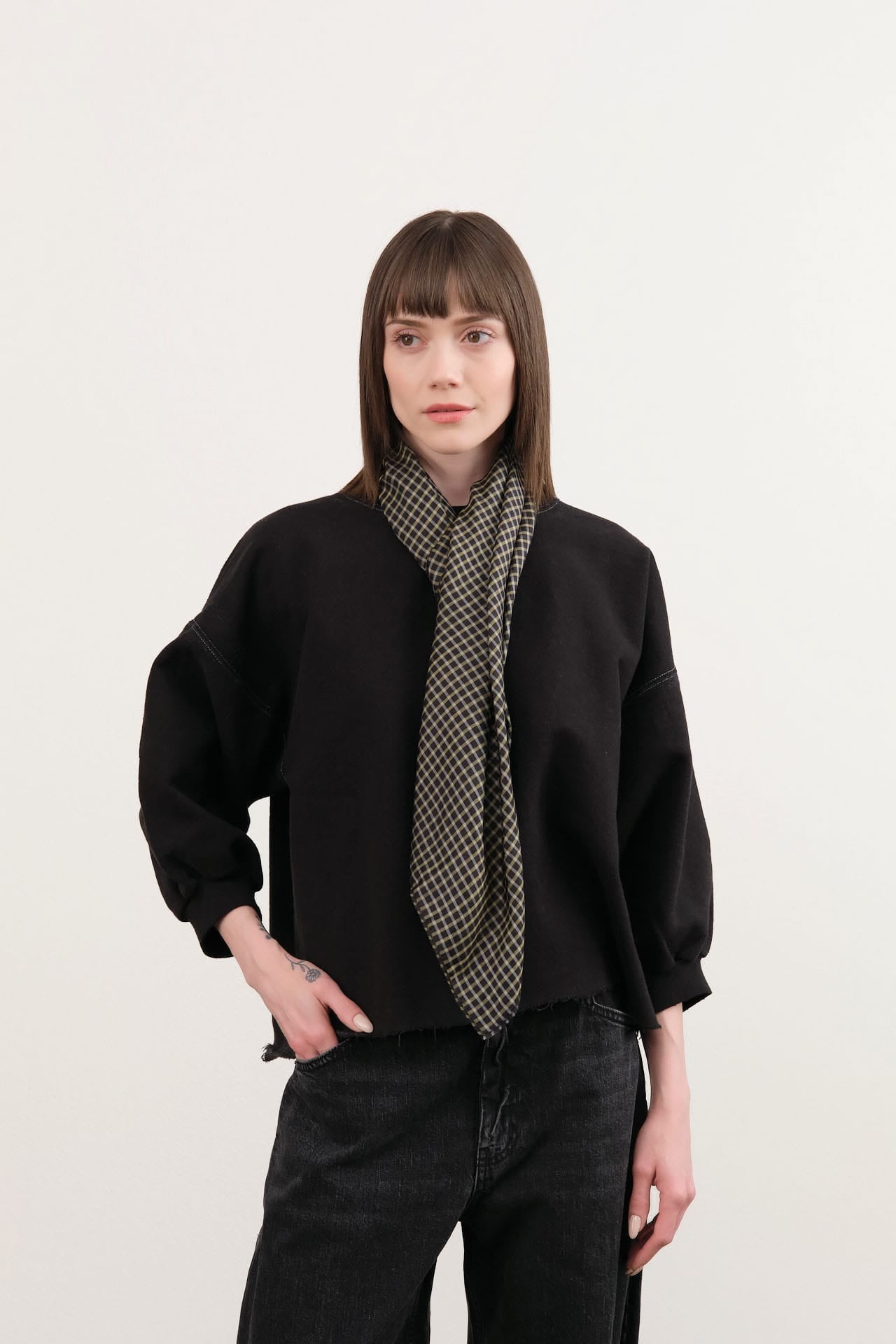 Last Chance Textiles Accessories Scarves Light Silk Cowboy Scarf in Janie in Midnight Janie in Midnight