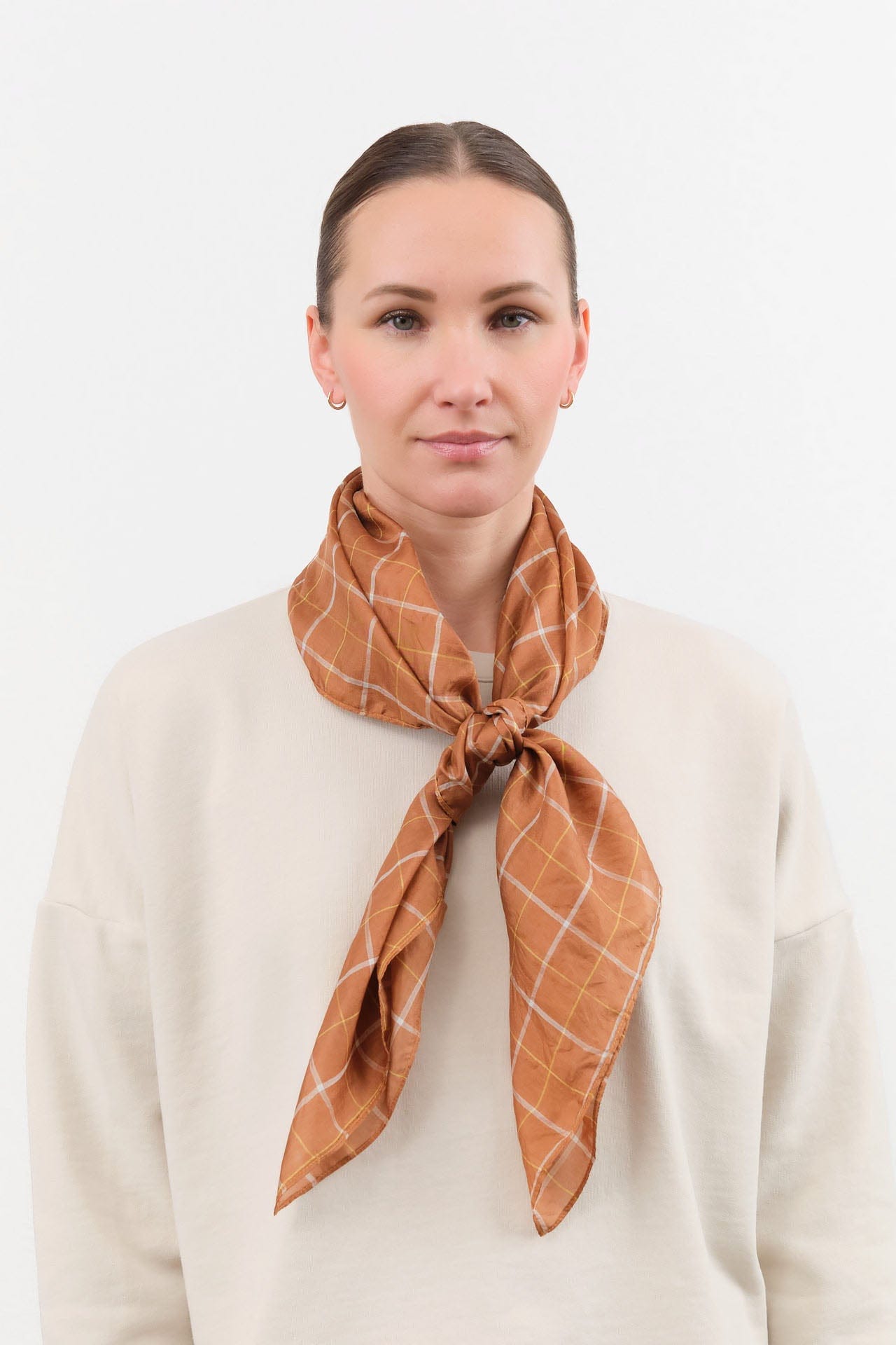 Last Chance Textiles Accessories Scarves Light Silk Cowboy Scarf in Odel in Tobacco Odel in Tobacco
