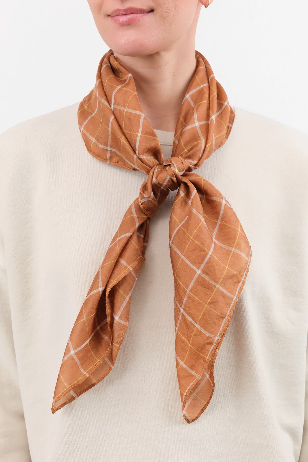 Last Chance Textiles Accessories Scarves Light Silk Cowboy Scarf in Odel in Tobacco Odel in Tobacco