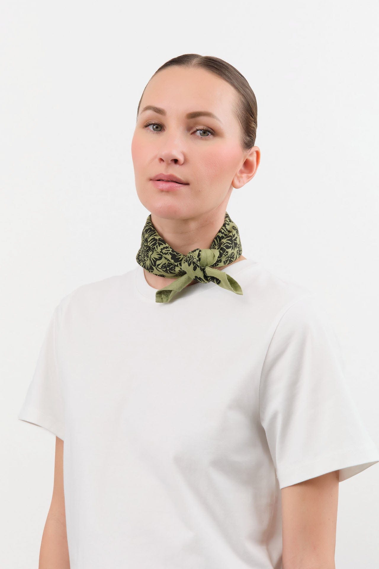 Last Chance Textiles Accessories Scarves Natural Dye Silk Bandana in Grass Green Grass Green