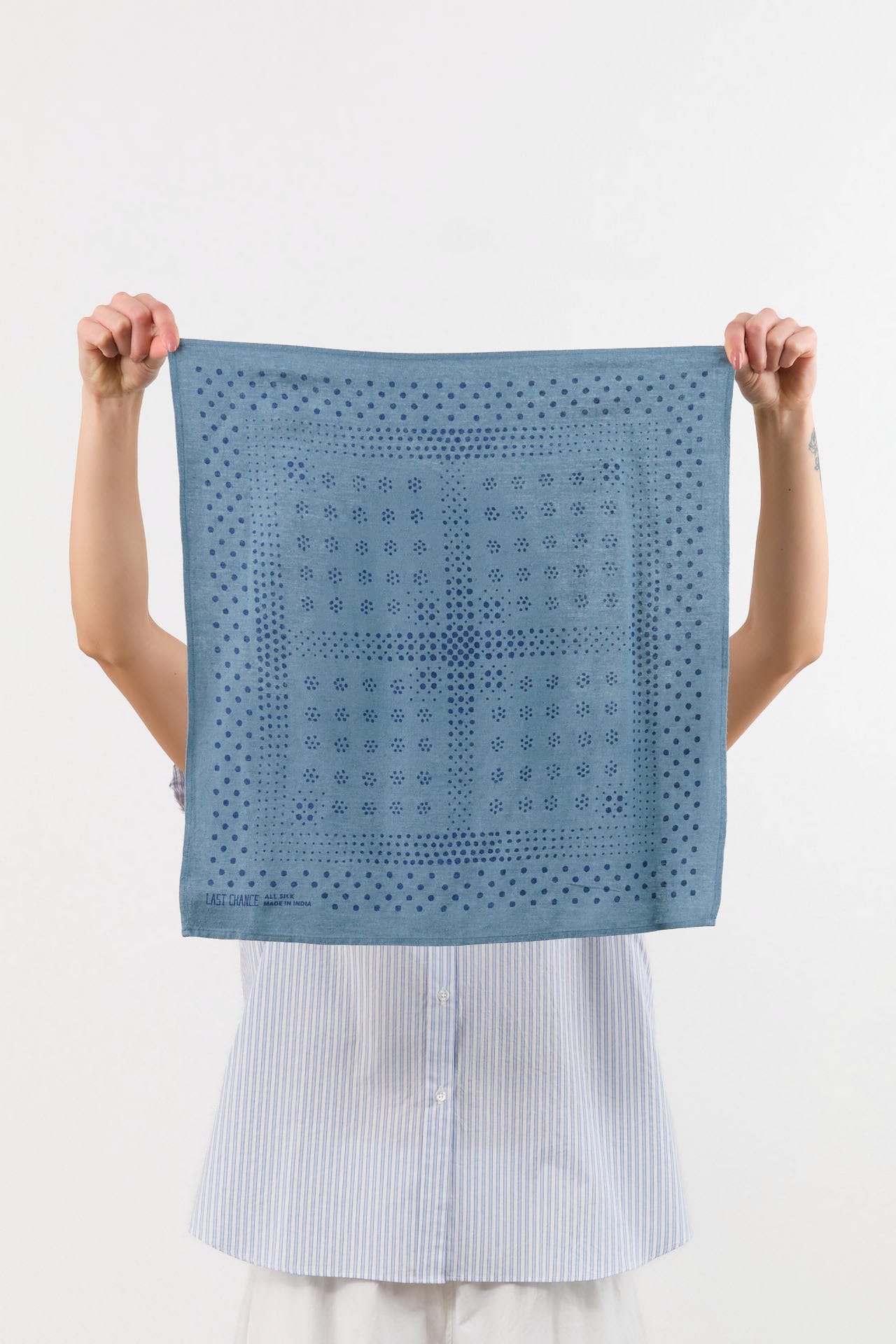 Last Chance Textiles Accessories Scarves Natural Dye Silk Bandana in Indigo Indigo