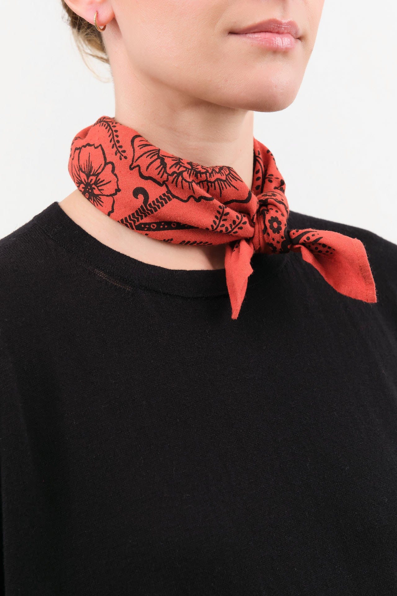 Last Chance Textiles Accessories Scarves Natural Dye Silk Bandana in Madder Ramble Madder Ramble