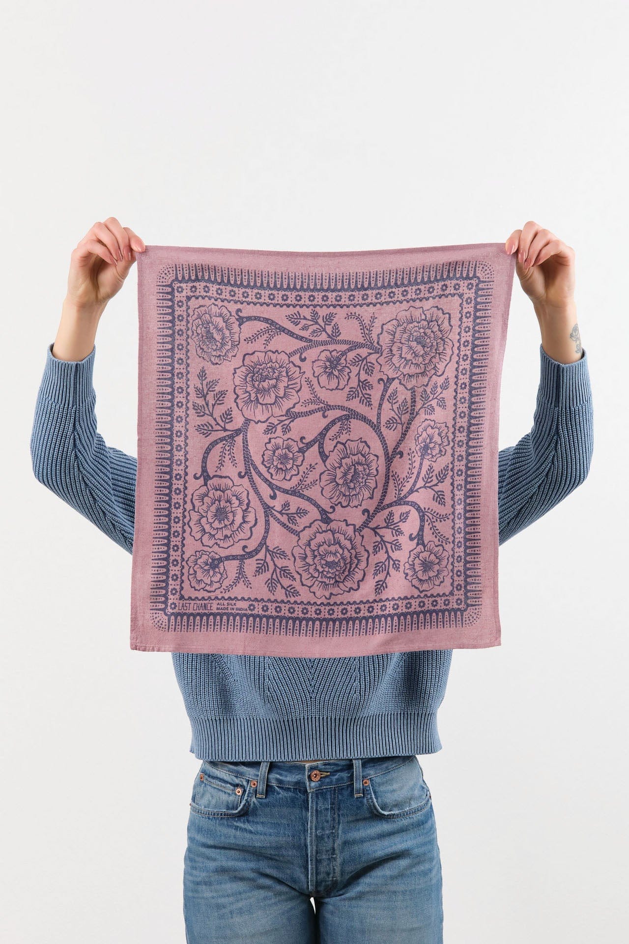 Last Chance Textiles Accessories Scarves Natural Dye Silk Bandana in Viola Viola