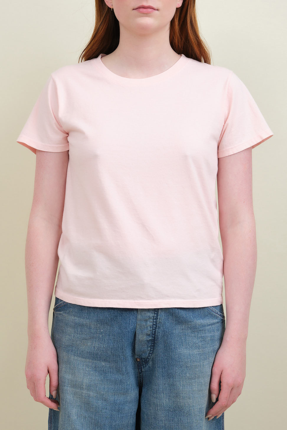 Front of Penny Fitted Crewneck Tee in Petal