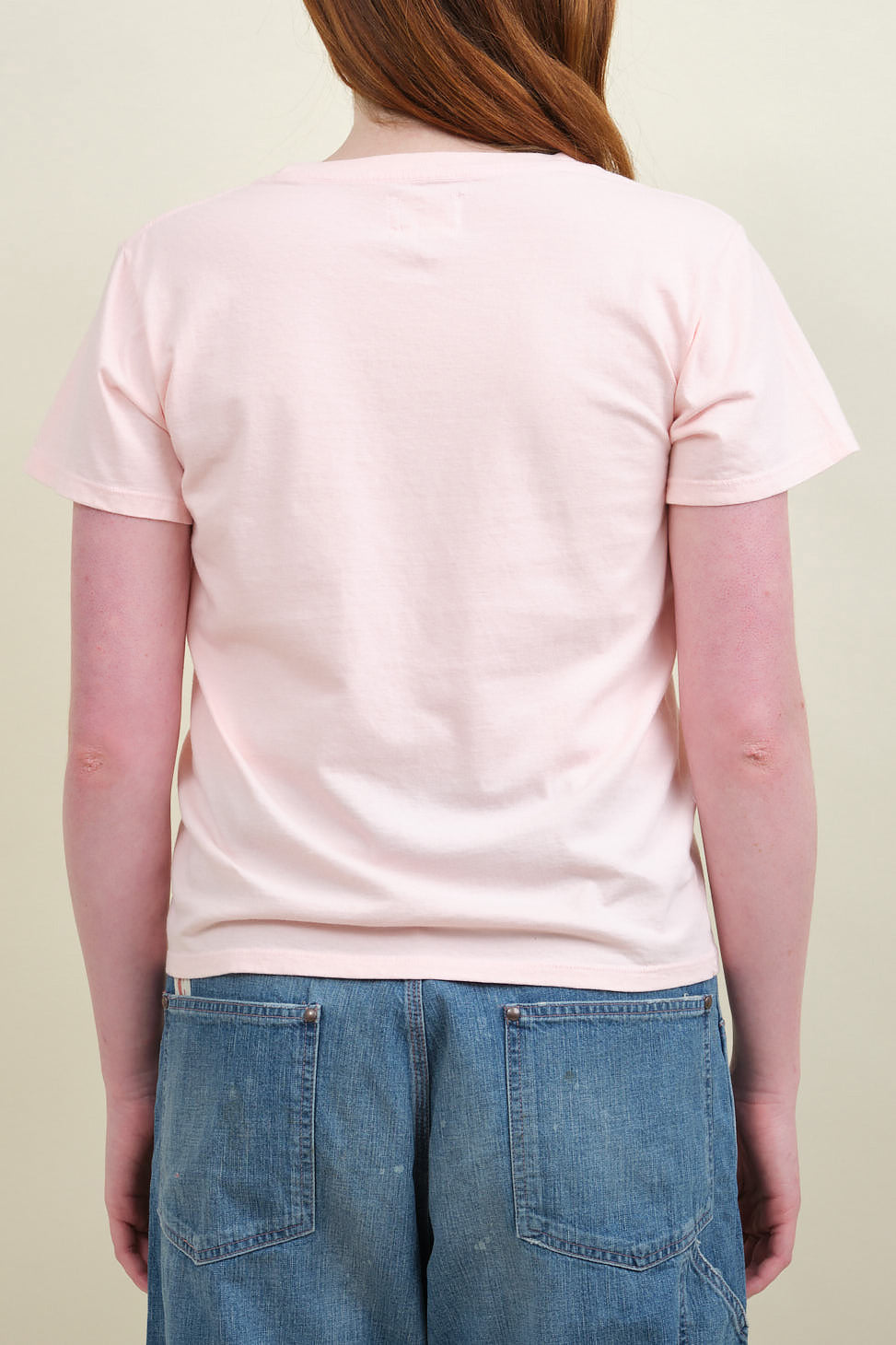 Back of Penny Fitted Crewneck Tee in Petal