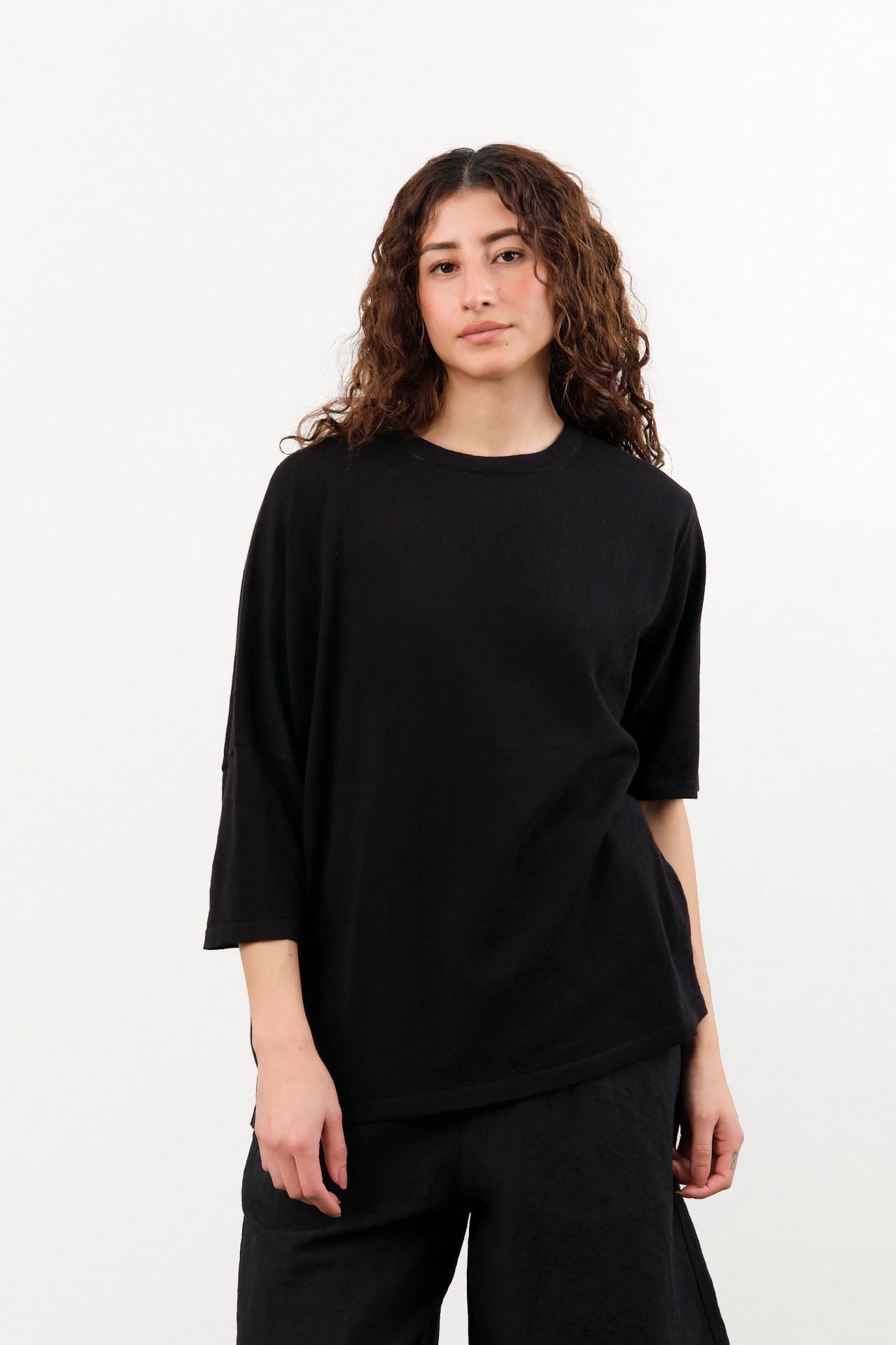 Lauren Manoogian Apparel Womens Blouses Askew Tee in Black