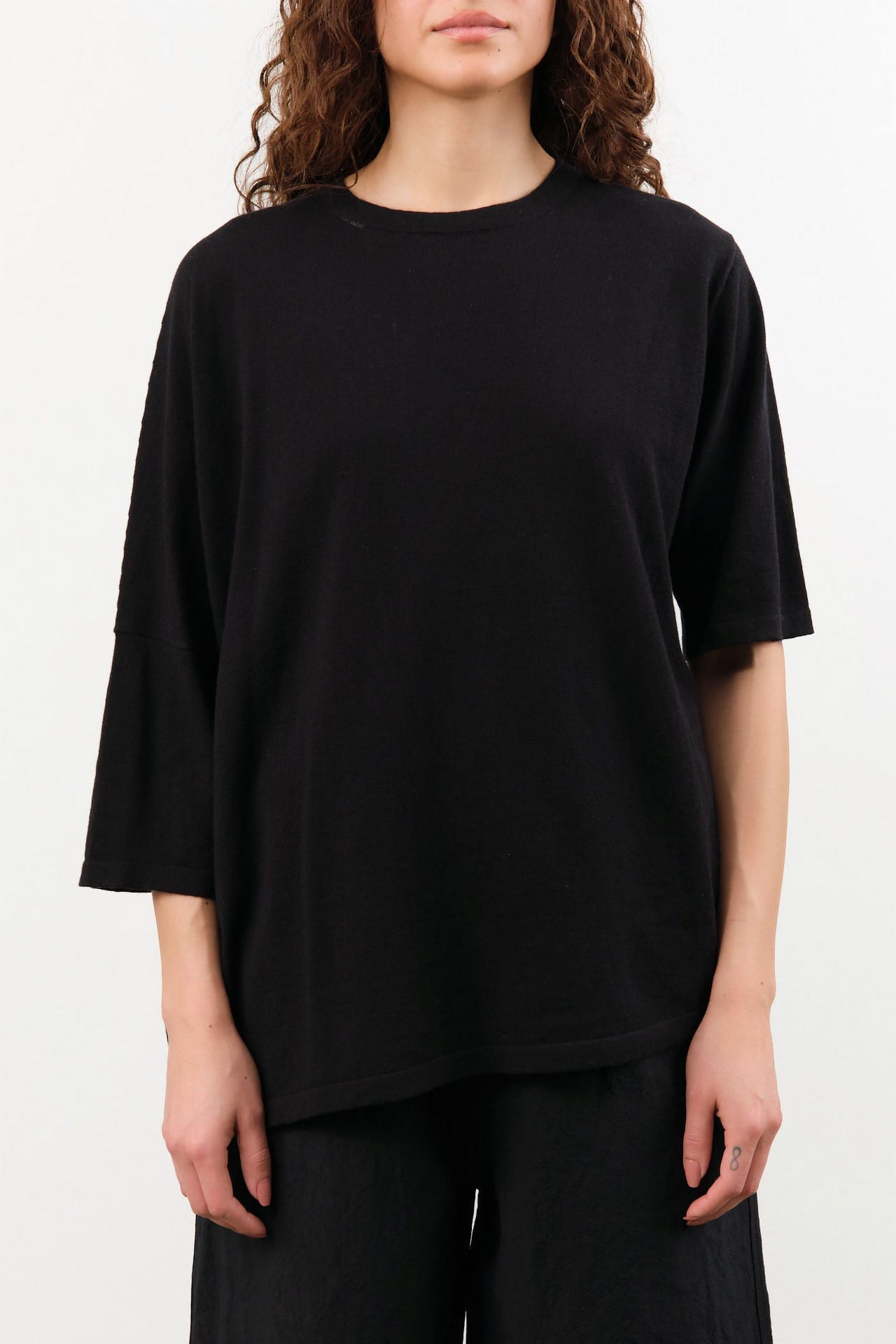 Lauren Manoogian Apparel Womens Blouses Askew Tee in Black