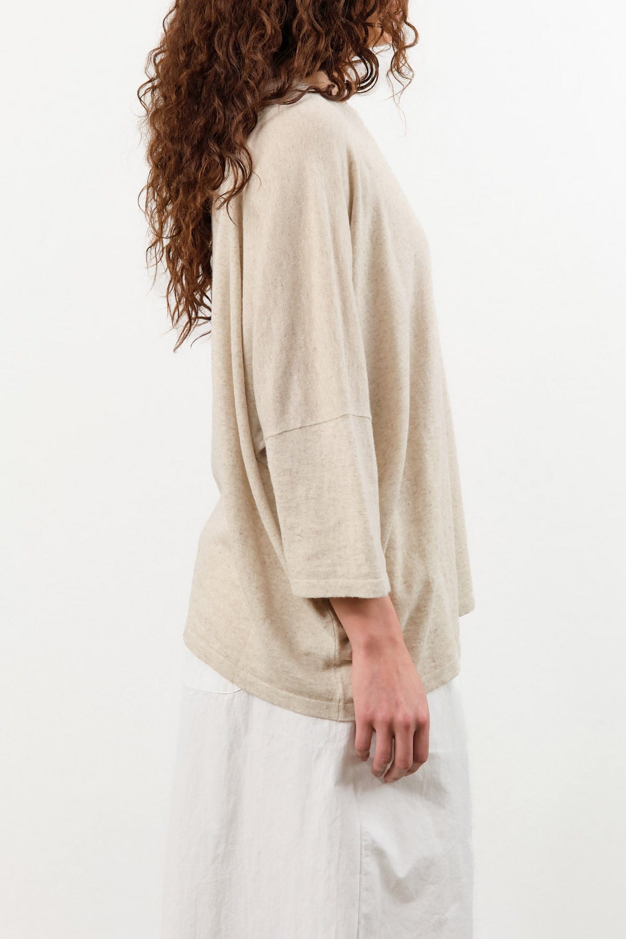 Lauren Manoogian Apparel Womens Blouses Askew Tee in Flax