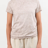 Lauren Manoogian Apparel Womens Tees Bias Baby Tee in Bark Crackle