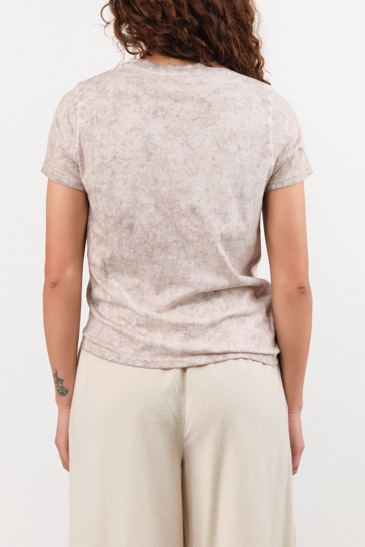 Lauren Manoogian Apparel Womens Tees Bias Baby Tee in Bark Crackle