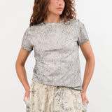 Lauren Manoogian Apparel Womens Tees Bias Baby Tee in Rock Crackle