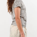 Lauren Manoogian Apparel Womens Tees Bias Baby Tee in Rock Crackle