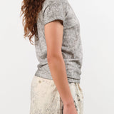 Lauren Manoogian Apparel Womens Tees Bias Baby Tee in Rock Crackle
