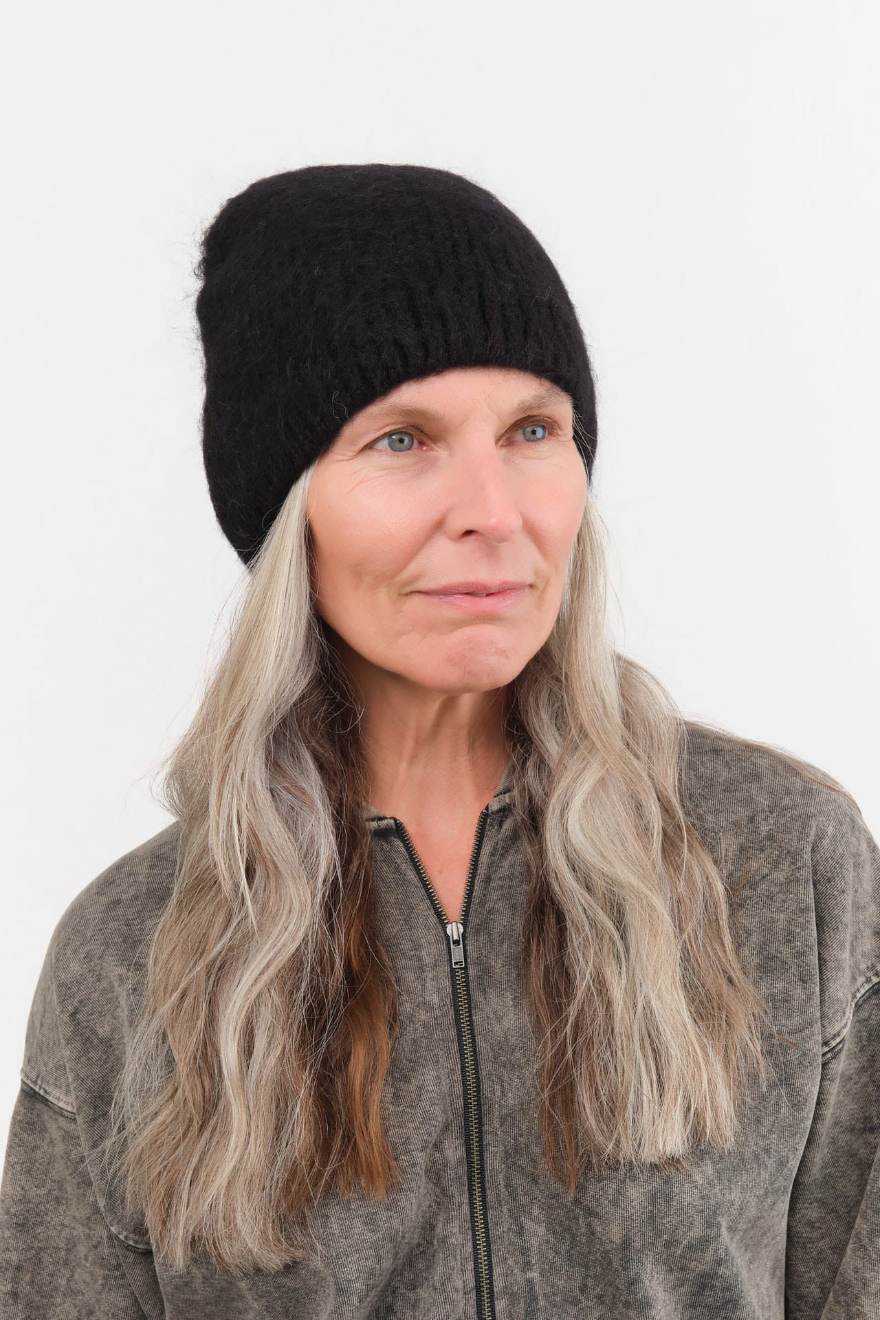 Lauren Manoogian Accessories Hats Brushed Beanie in Black Black