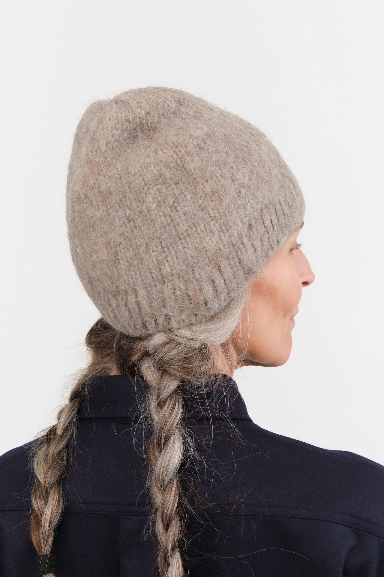 Lauren Manoogian Accessories Hats Brushed Beanie in Grey Melange Grey Melange