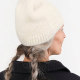 Lauren Manoogian Accessories Hats Brushed Beanie in Raw White Raw White