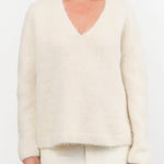 Lauren Manoogian Apparel Womens Sweaters Brushed V Neck
