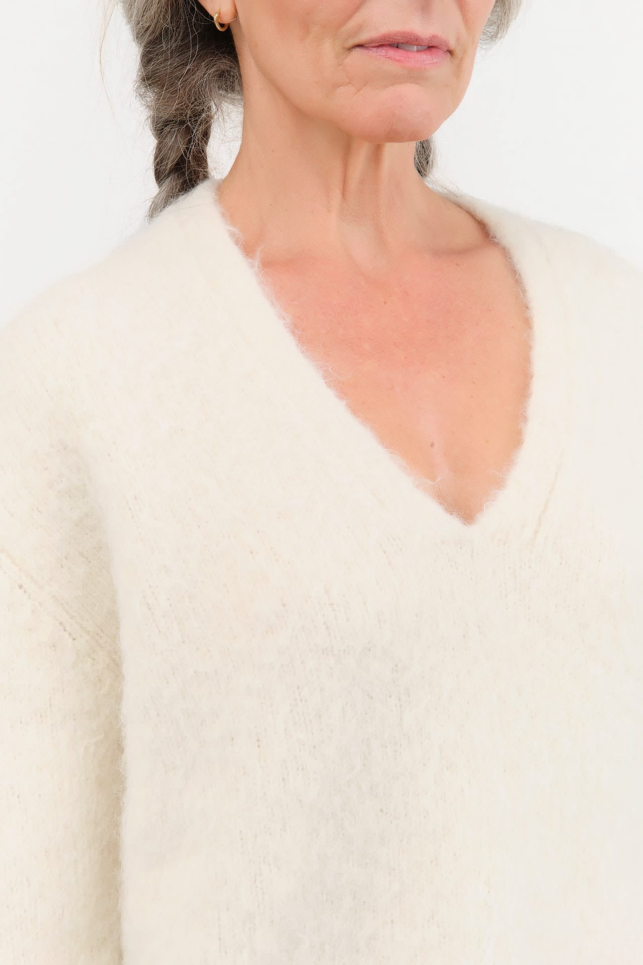 Lauren Manoogian Apparel Womens Sweaters Brushed V Neck