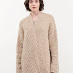 Lauren Manoogian Apparel Womens Sweaters Cable Cardigan Husk / One Size