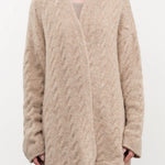 Lauren Manoogian Apparel Womens Sweaters Cable Cardigan Husk / One Size