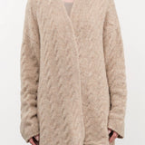 Lauren Manoogian Apparel Womens Sweaters Cable Cardigan Husk / One Size