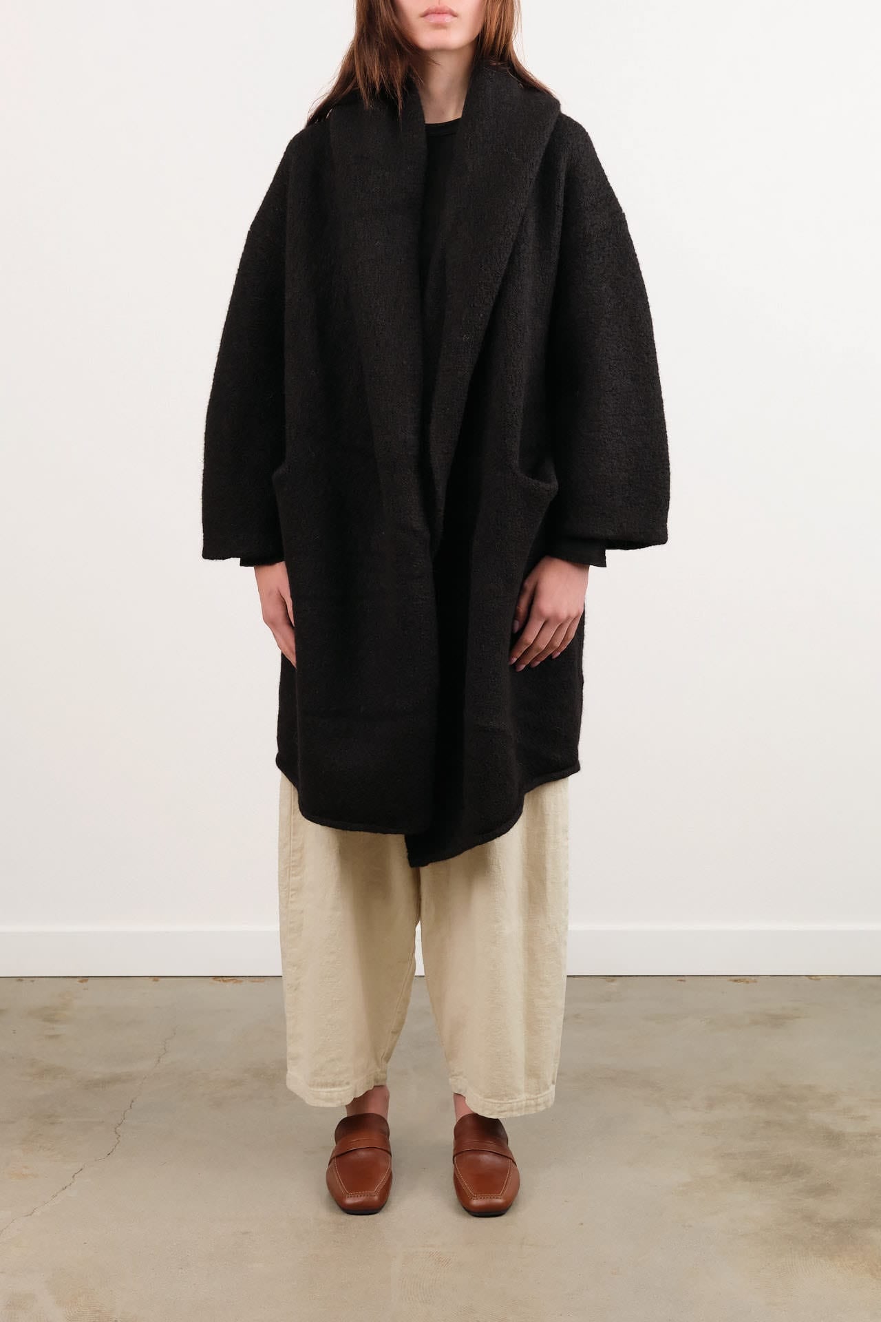 Lauren Manoogian Apparel Womens Sweaters Capote Coat in Black