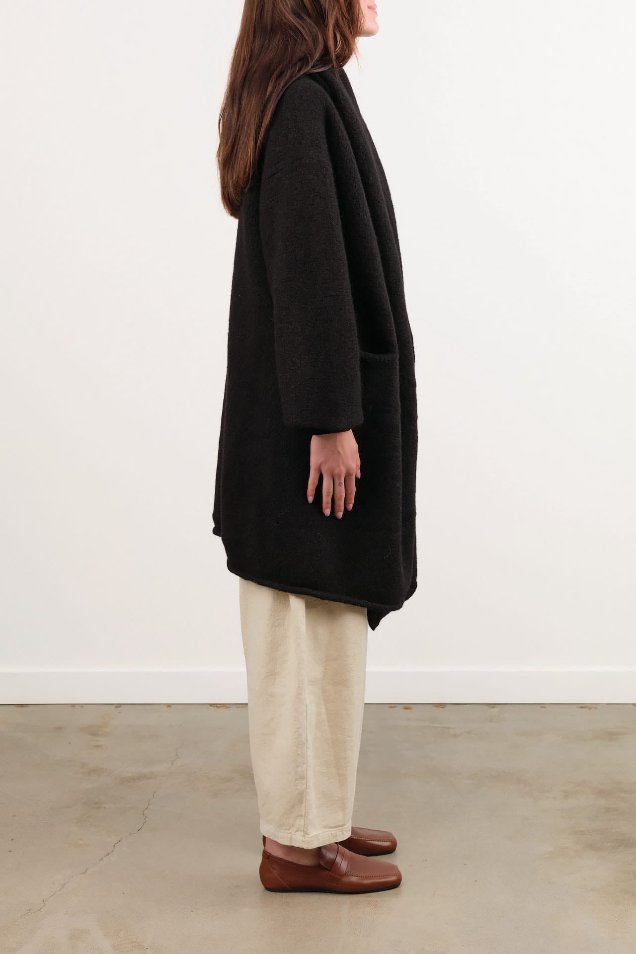 Lauren Manoogian Apparel Womens Sweaters Capote Coat in Black