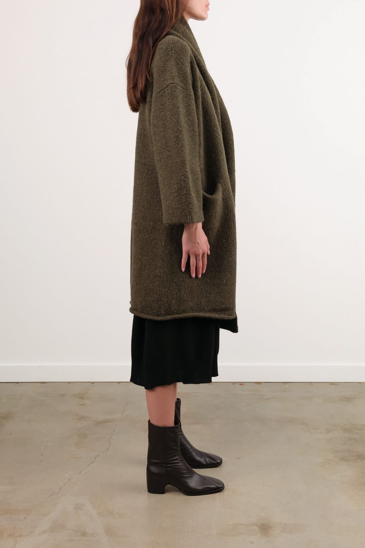 Lauren Manoogian Apparel Womens Sweaters Capote Coat in Olive