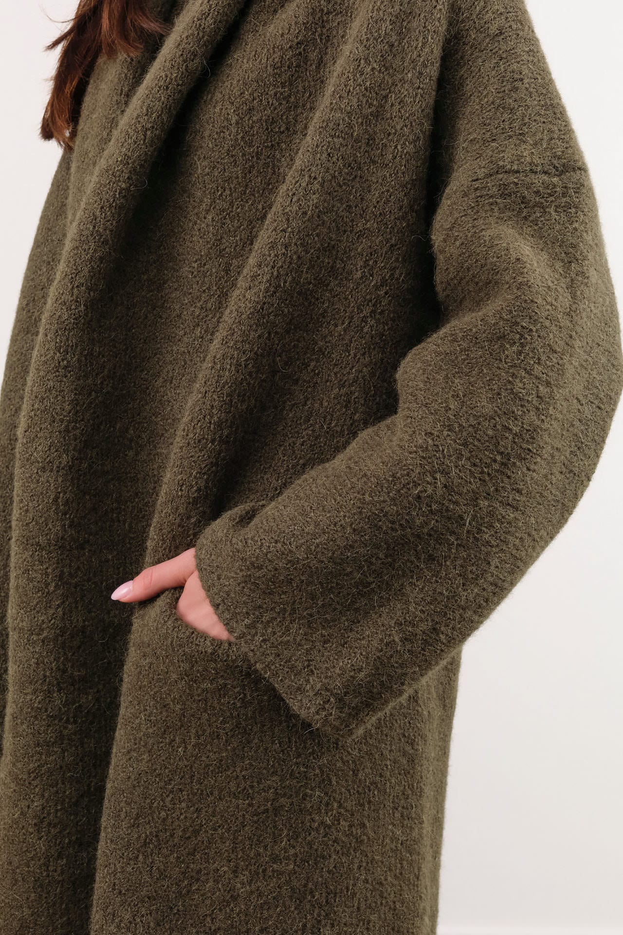 Lauren Manoogian Apparel Womens Sweaters Capote Coat in Olive