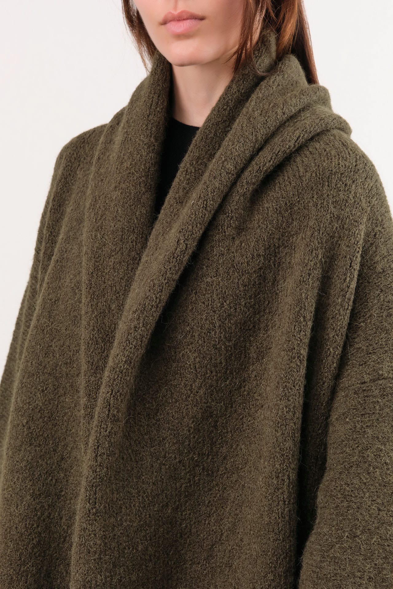 Lauren Manoogian Apparel Womens Sweaters Capote Coat in Olive