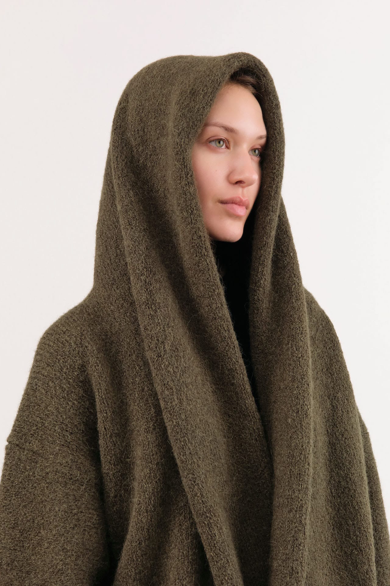 Lauren Manoogian Apparel Womens Sweaters Capote Coat in Olive