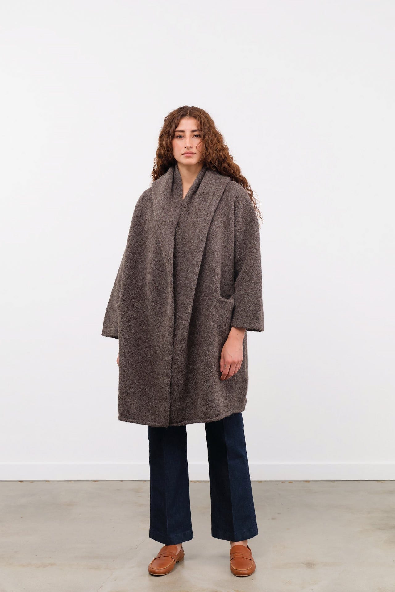 Lauren Manoogian Apparel Womens Outerwear Capote Coat in Patina