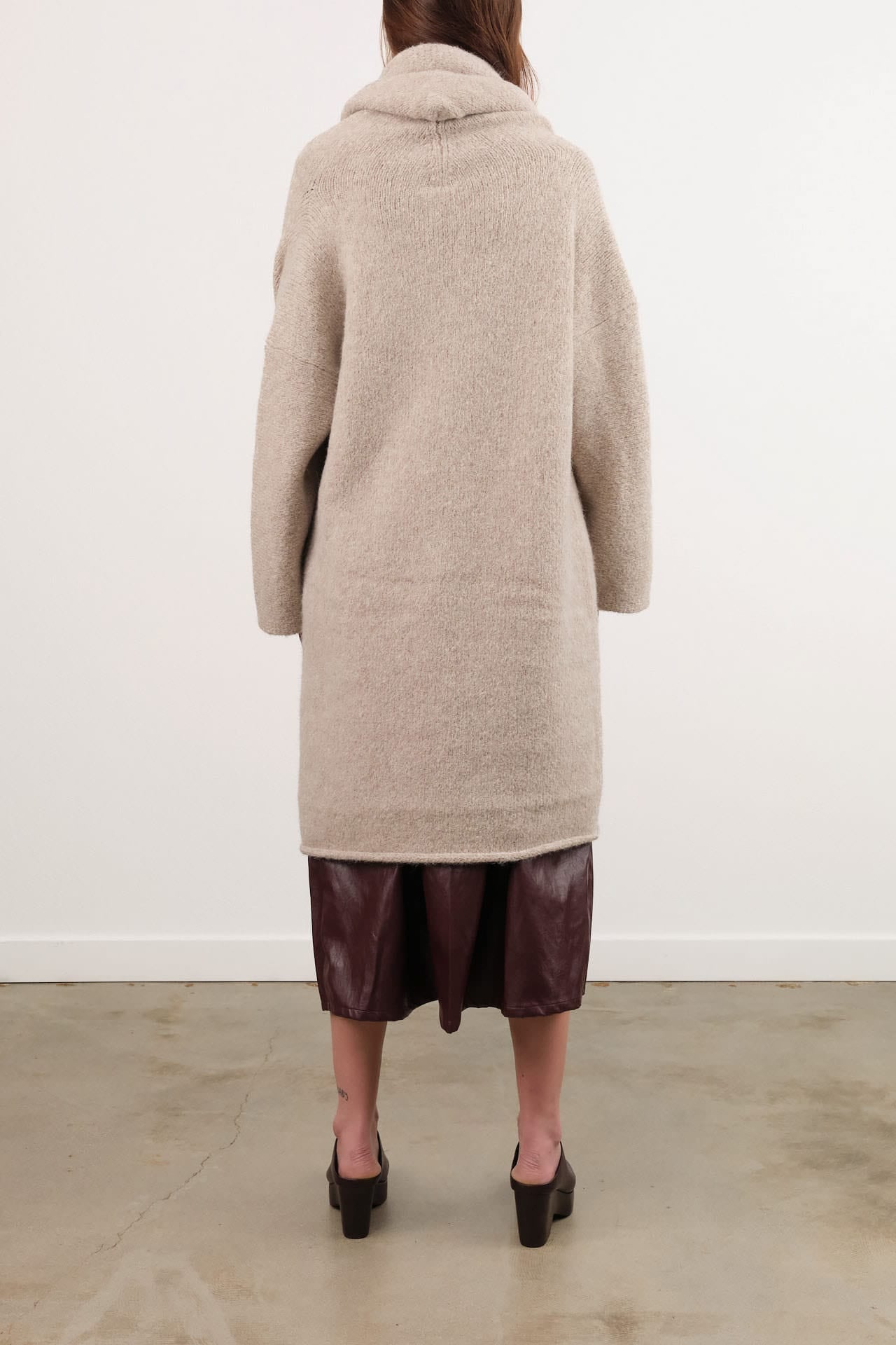 Lauren Manoogian Apparel Womens Sweaters Capote Coat in Pebble