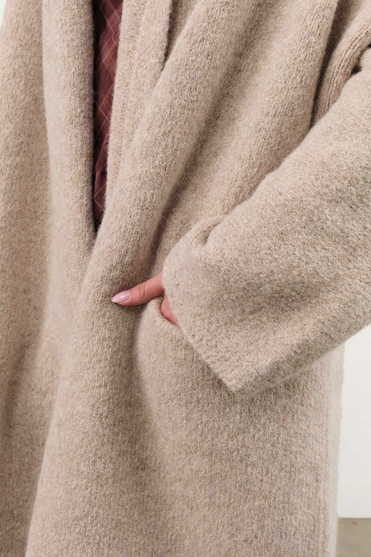Lauren Manoogian Apparel Womens Sweaters Capote Coat in Pebble