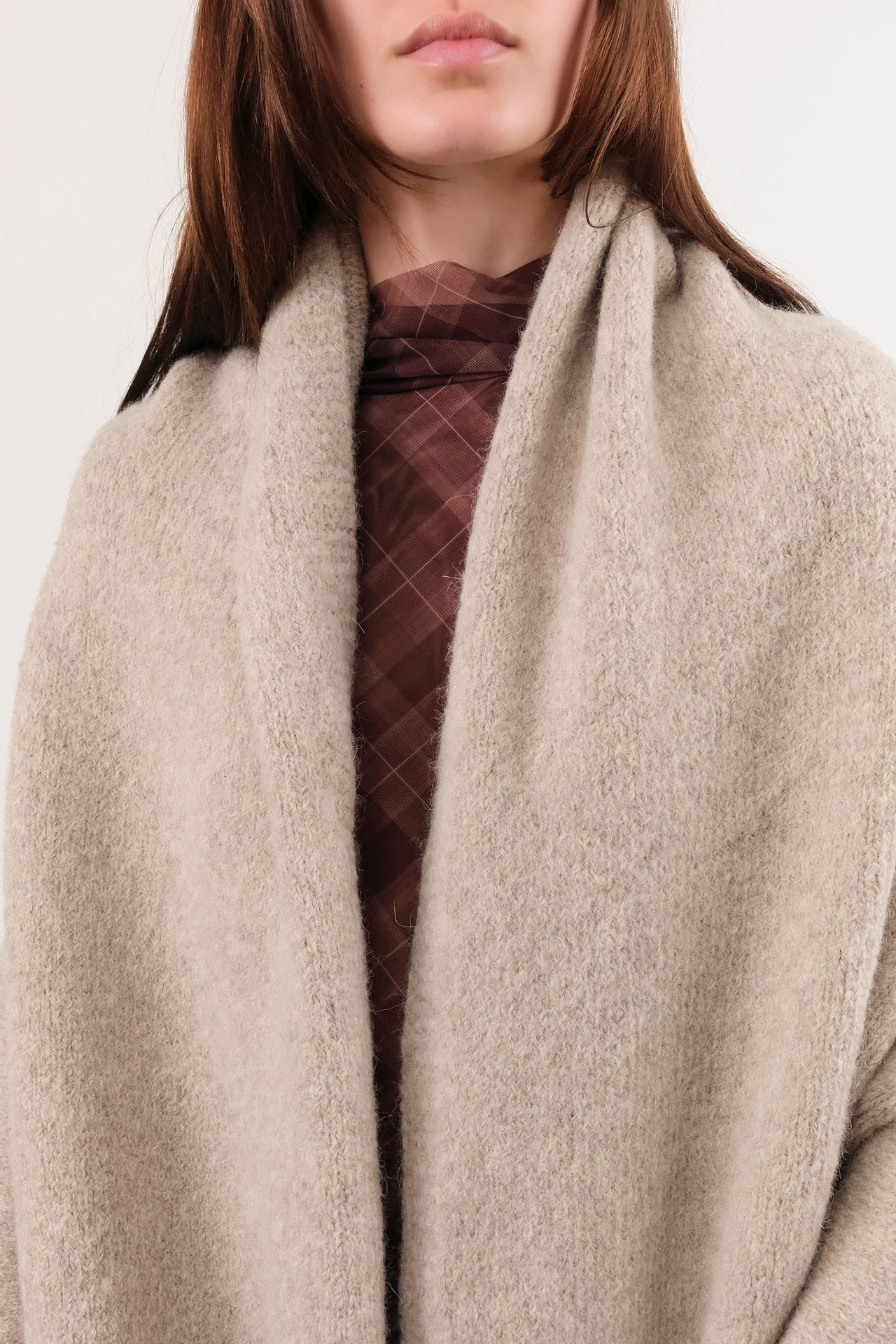 Lauren Manoogian Apparel Womens Sweaters Capote Coat in Pebble
