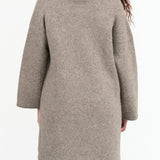 Gray Rock Long Cardigan Capote Coat with Hood and Pockets by Lauren Manoogian Designer Brand