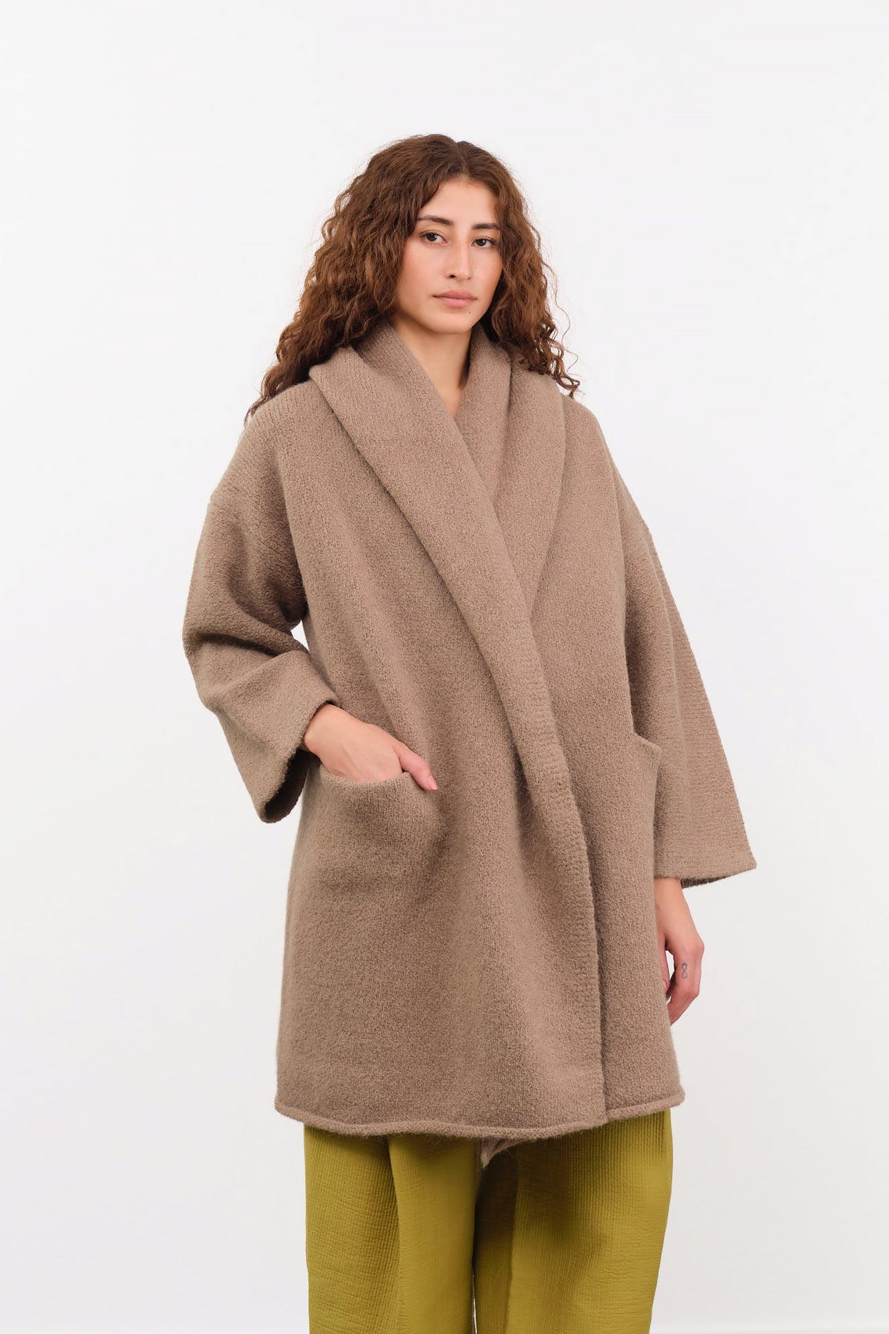 Lauren Manoogian Apparel Womens Outerwear Capote Coat in Tobacco