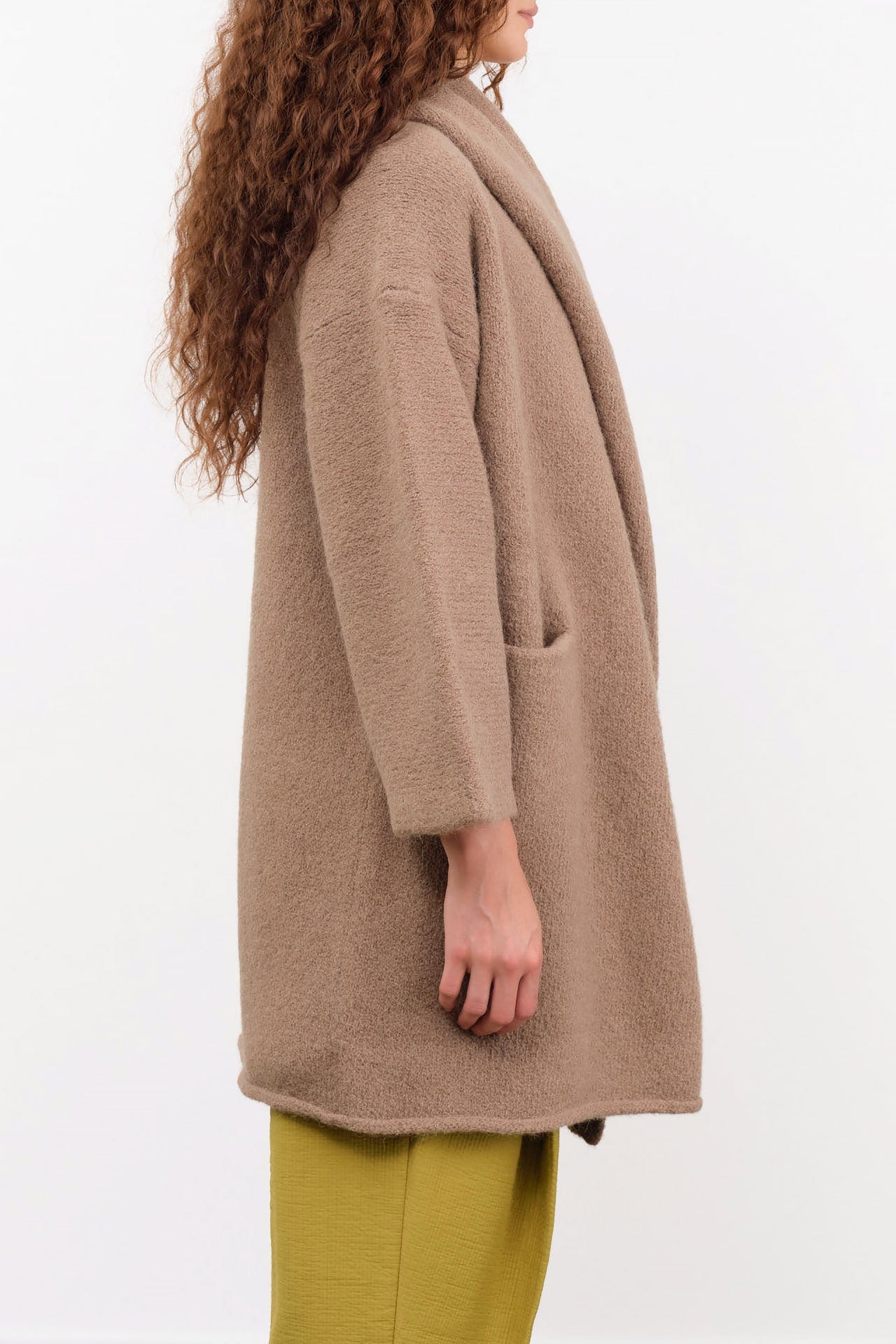 tobacco overcoat Slim Fit Cachet Notch Lapel Wool Blend The double PHOEBE PHILO | MAN'S COAT