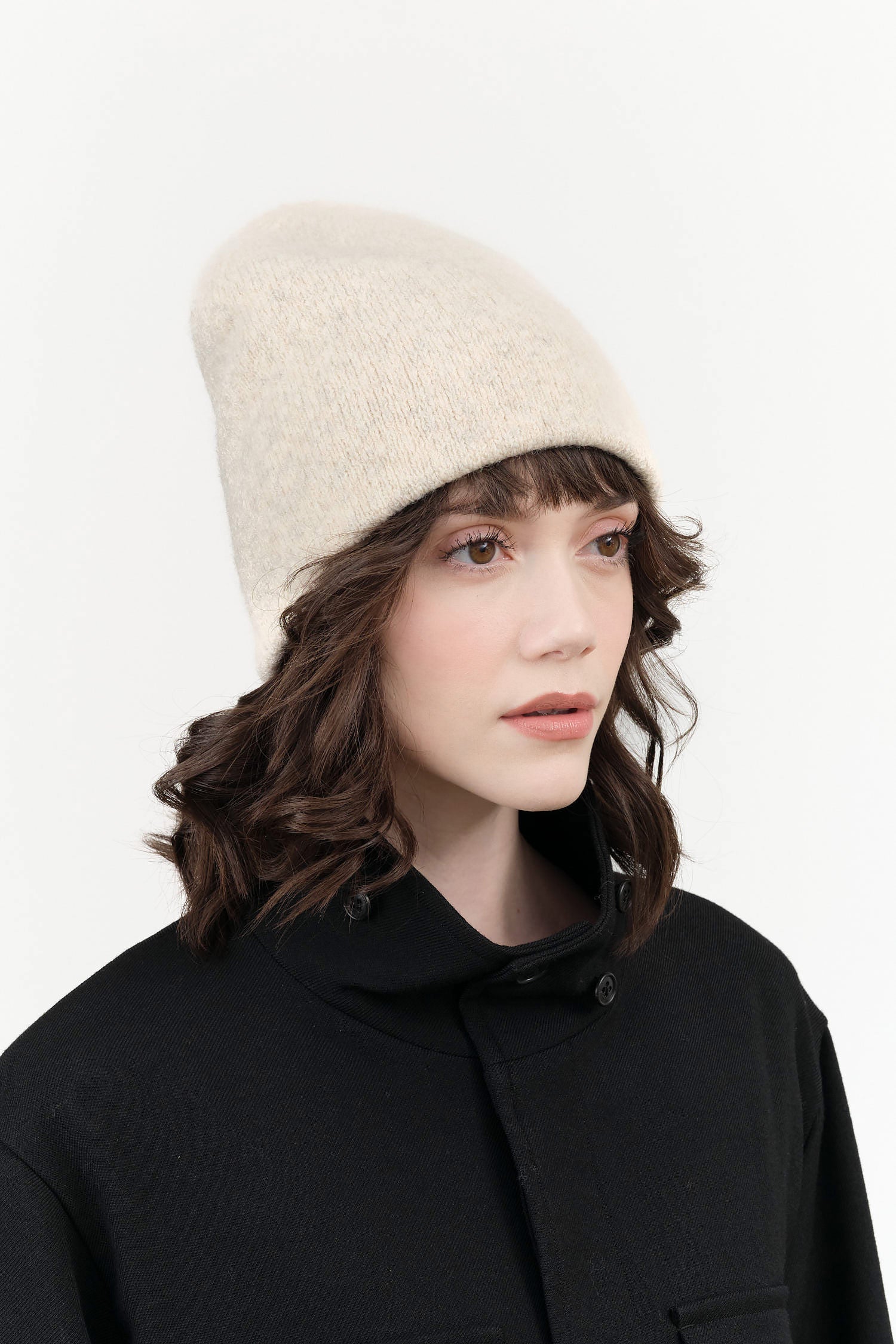 Double Beanie by Lauren Manoogian in Ecru