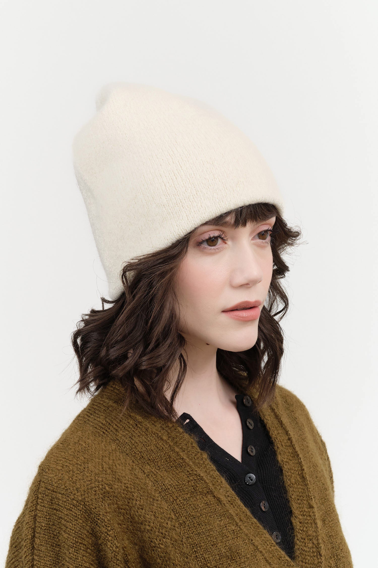 Double Beanie by Lauren Manoogian in Raw White