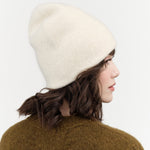 Raw White Double Beanie by Lauren Manoogian