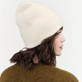 Raw White Double Beanie by Lauren Manoogian