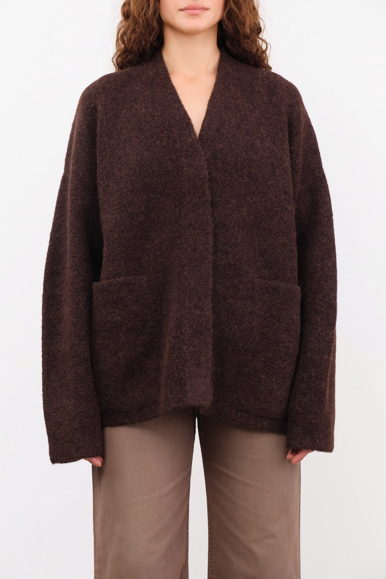 Lauren Manoogian Apparel Womens Outerwear Double Face Cardigan in Merlot