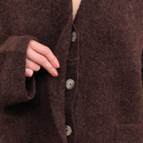 Lauren Manoogian Apparel Womens Outerwear Double Face Cardigan in Merlot