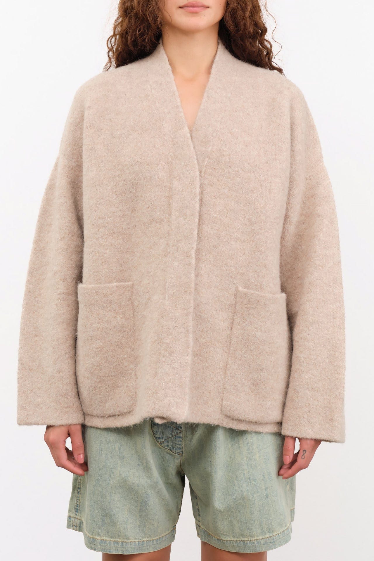 Lauren Manoogian Apparel Womens Outerwear Double Face Cardigan in Oak
