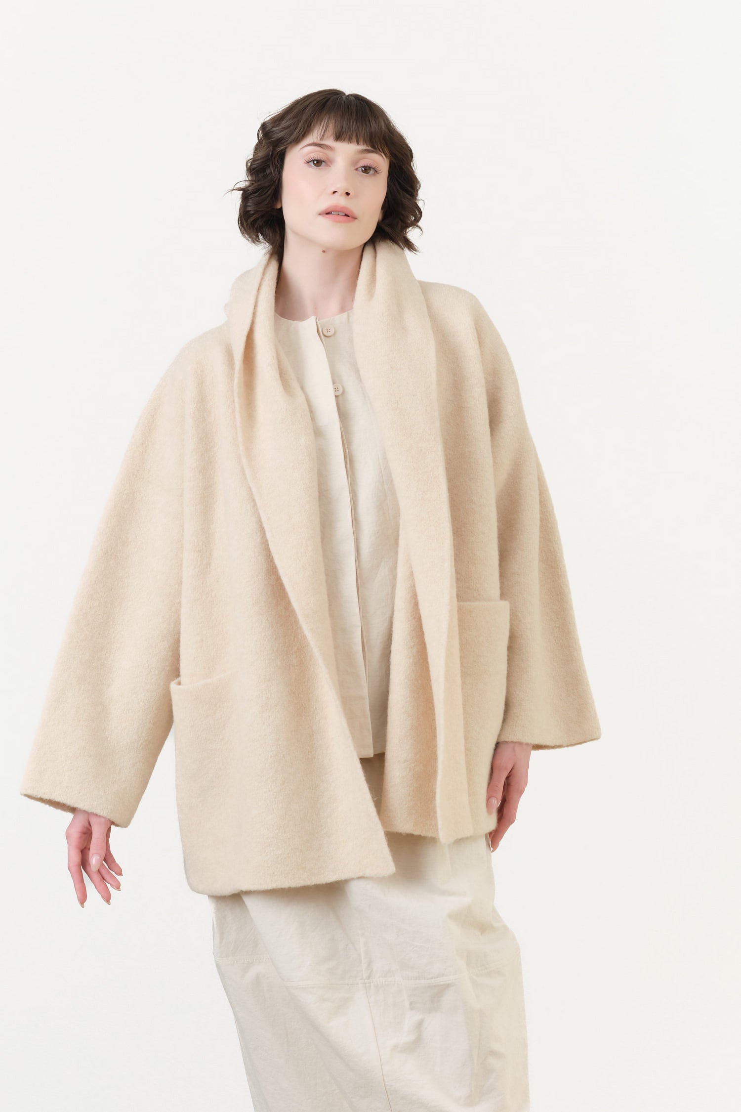 Lauren Manoogian Double Face Coat in Alabaster