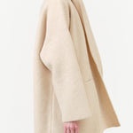 Lauren Manoogian Designer Brand Double Face Cashmere Coat Cardigan in Alabaster White